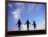 Silhouette of Children Playing Outdoors-Mitch Diamond-Framed Photographic Print