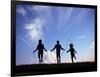 Silhouette of Children Playing Outdoors-Mitch Diamond-Framed Photographic Print