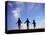 Silhouette of Children Playing Outdoors-Mitch Diamond-Stretched Canvas