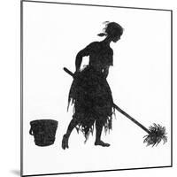 Silhouette of Cinderella-Arthur Rackham-Mounted Art Print