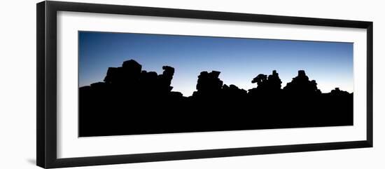 Silhouette of Cliffs at Sunrise, Giant's Playground, Namibia-null-Framed Photographic Print