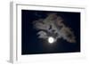 Silhouette of Clouds at Night Backlit by New, Full Moon-null-Framed Photographic Print