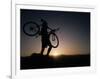 Silhouette of Cyclistist at Sunrise, Boulder, Colorado, USA-null-Framed Photographic Print