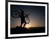 Silhouette of Cyclistist at Sunrise, Boulder, Colorado, USA-null-Framed Photographic Print