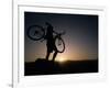 Silhouette of Cyclistist at Sunrise, Boulder, Colorado, USA-null-Framed Photographic Print