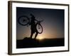 Silhouette of Cyclistist at Sunrise, Boulder, Colorado, USA-null-Framed Photographic Print