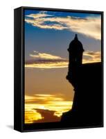 Silhouette of El Morro Fort, San Juan, PR-George Oze-Framed Stretched Canvas