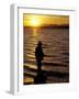 Silhouette of Fisherman at Lincoln Park, Seattle, Washington, USA-William Sutton-Framed Photographic Print
