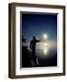 Silhouette of Fisherman Casting a Line into Lake, Ontario, Canada-Mark Carlson-Framed Photographic Print