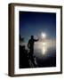 Silhouette of Fisherman Casting a Line into Lake, Ontario, Canada-Mark Carlson-Framed Photographic Print