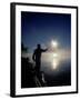 Silhouette of Fisherman Casting a Line into Lake, Ontario, Canada-Mark Carlson-Framed Photographic Print