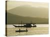 Silhouette of Fishing Boat at Sunset, Puerto Princesa, Palawan, Philippines, Southeast Asia-Kober Christian-Stretched Canvas