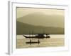 Silhouette of Fishing Boat at Sunset, Puerto Princesa, Palawan, Philippines, Southeast Asia-Kober Christian-Framed Photographic Print