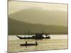 Silhouette of Fishing Boat at Sunset, Puerto Princesa, Palawan, Philippines, Southeast Asia-Kober Christian-Mounted Photographic Print