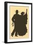 Silhouette of Flamenco Dancers-null-Framed Art Print
