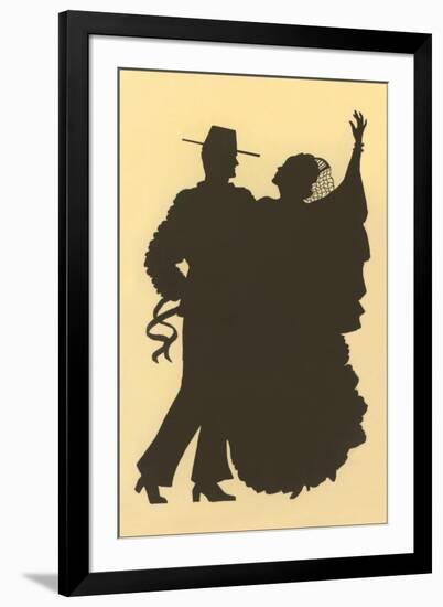 Silhouette of Flamenco Dancers-null-Framed Art Print