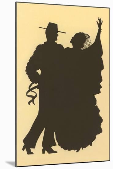 Silhouette of Flamenco Dancers-null-Mounted Art Print