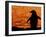 Silhouette of Gentoo Penguin at Sunset, Antarctica-Edwin Giesbers-Framed Photographic Print