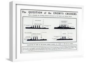 Silhouette of German Cruisers 1914-null-Framed Art Print