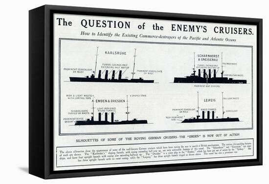 Silhouette of German Cruisers 1914-null-Framed Stretched Canvas