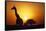 Silhouette of Giraffe at Sunrise-Paul Souders-Framed Stretched Canvas