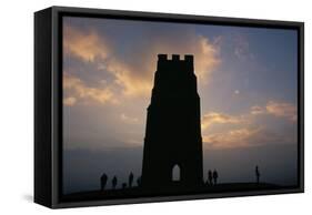 Silhouette of Glastonbury Tor, Somerset, England, U.K.-Julia Bayne-Framed Stretched Canvas