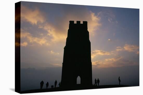 Silhouette of Glastonbury Tor, Somerset, England, U.K.-Julia Bayne-Stretched Canvas