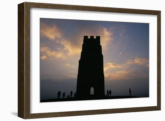 Silhouette of Glastonbury Tor, Somerset, England, U.K.-Julia Bayne-Framed Photographic Print