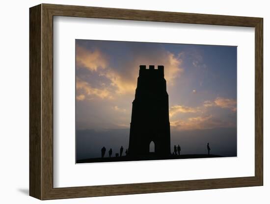 Silhouette of Glastonbury Tor, Somerset, England, U.K.-Julia Bayne-Framed Photographic Print