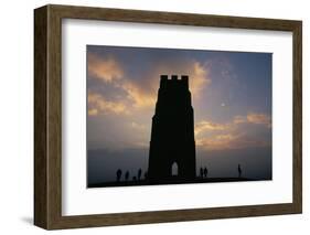 Silhouette of Glastonbury Tor, Somerset, England, U.K.-Julia Bayne-Framed Photographic Print