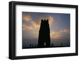 Silhouette of Glastonbury Tor, Somerset, England, U.K.-Julia Bayne-Framed Photographic Print