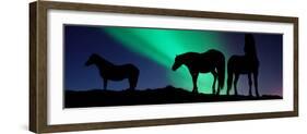 Silhouette of Horses at Dusk, Iceland-null-Framed Photographic Print