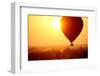 Silhouette of Hot Air Balloon over Bagan in Myanmar, Tourists Watching Sunrise over Ancient City-Daxiao Productions-Framed Photographic Print