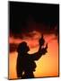 Silhouette of Hula Dancer on Waikiki Beach at Sunset, Waikiki, U.S.A.-Ann Cecil-Mounted Photographic Print