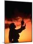 Silhouette of Hula Dancer on Waikiki Beach at Sunset, Waikiki, U.S.A.-Ann Cecil-Mounted Photographic Print