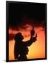 Silhouette of Hula Dancer on Waikiki Beach at Sunset, Waikiki, U.S.A.-Ann Cecil-Framed Photographic Print