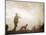 Silhouette of Hunter with Bird Dog under Clouds-Philip Gendreau-Mounted Photographic Print