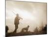 Silhouette of Hunter with Bird Dog under Clouds-Philip Gendreau-Mounted Photographic Print