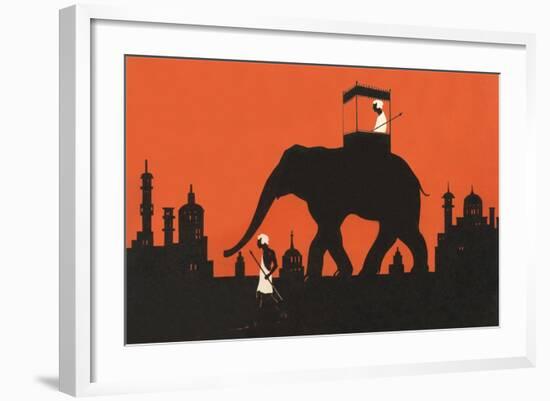 Silhouette of Indian Elephant-null-Framed Art Print