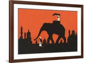 Silhouette of Indian Elephant-null-Framed Art Print