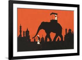 Silhouette of Indian Elephant-null-Framed Art Print