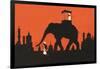 Silhouette of Indian Elephant-null-Framed Art Print