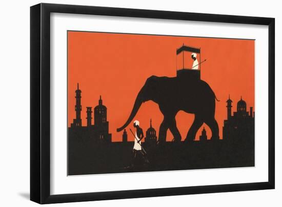 Silhouette of Indian Elephant-null-Framed Art Print