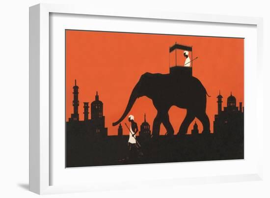 Silhouette of Indian Elephant-null-Framed Art Print