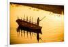 Silhouette of Indian Gondolier During the Flower Holi Festival, Vrindavan, Uttar Pradesh-Laura Grier-Framed Photographic Print