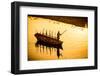 Silhouette of Indian Gondolier During the Flower Holi Festival, Vrindavan, Uttar Pradesh-Laura Grier-Framed Photographic Print