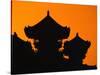 Silhouette of Japanese Temple-Charles O'Rear-Stretched Canvas