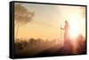 Silhouette of Jesus in the Sunlight-1971yes-Framed Stretched Canvas