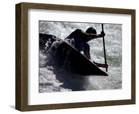 Silhouette of Kayaker in Action, Sydney, Austrailia-Chris Cole-Framed Photographic Print