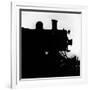 Silhouette of Last of the Steam Locomotives of Norfolk Western Railroad-Walker Evans-Framed Photographic Print
